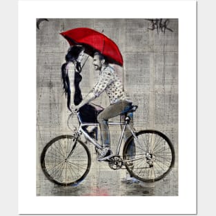 Rainy day love cycle Posters and Art